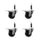 Service Caster 3'' Soft Rubber Swivel 3/4'' Expanding Stem Caster Set Total Lock Brake, 4PK SCC-EXTTL20S314-SRS-34-4 - alternate 1